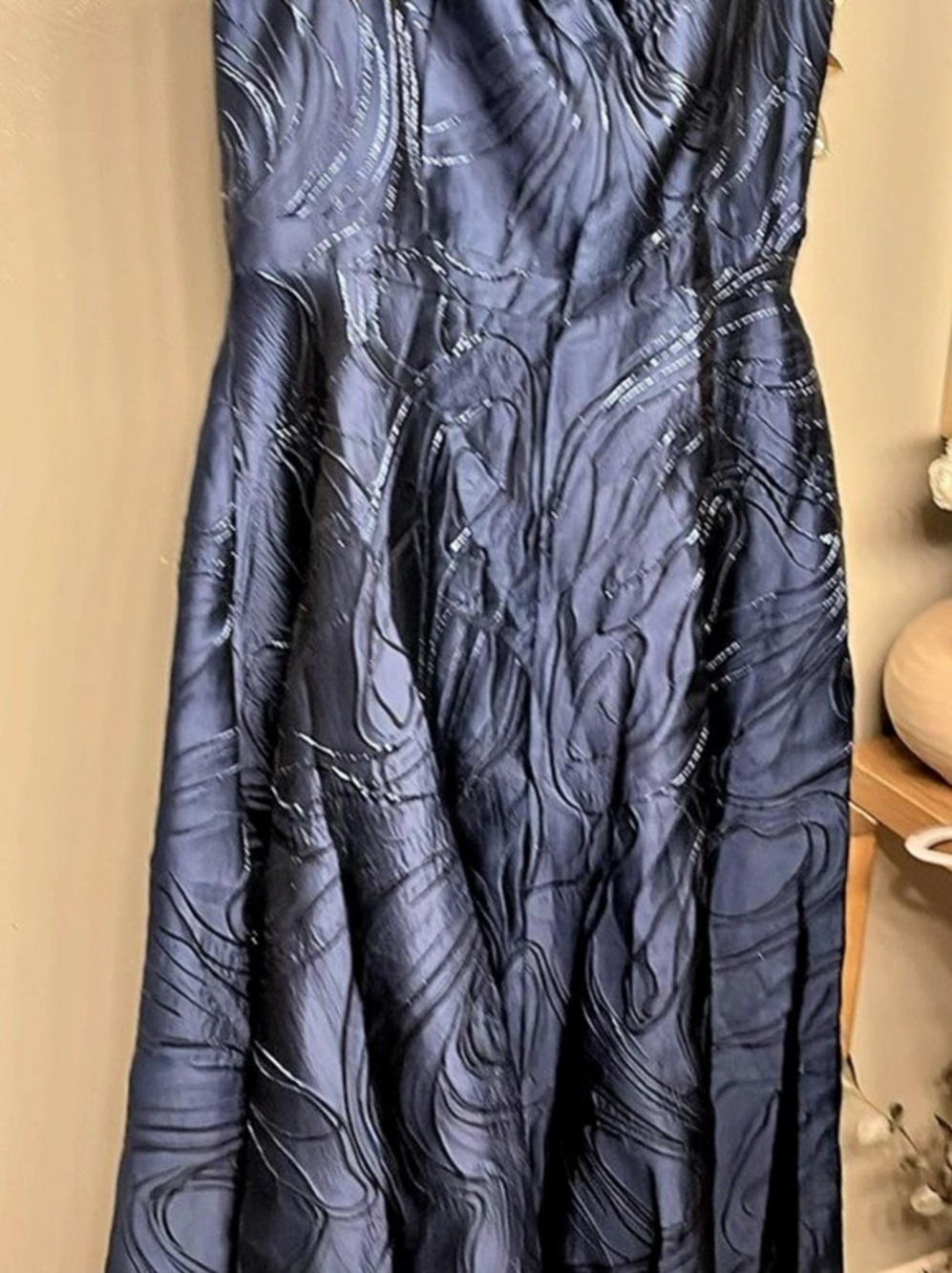 Xscape Abstract Maxi Dress in Blue Size 16